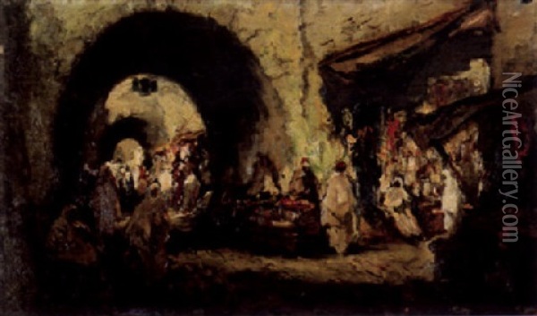 Orientalische Marktszene Oil Painting - Gustave Flasschoen