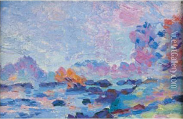 Paysage De La Creuse, Circa 1912 Oil Painting - Armand Guillaumin