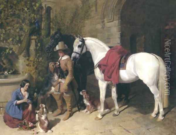 The Barons Charger 1850 Oil Painting - John Frederick Herring Snr