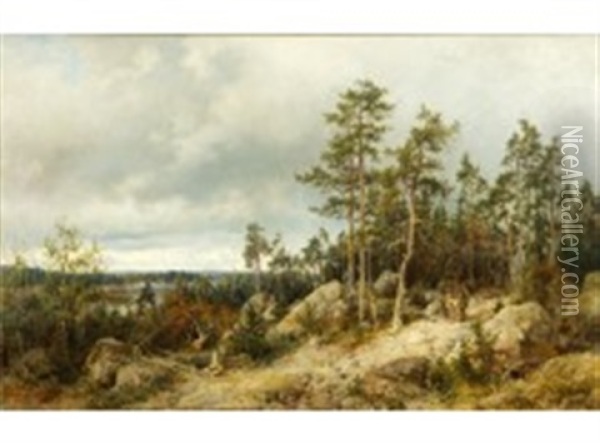 Landscape From Helsinki Oil Painting - Berndt Adolf Lindholm