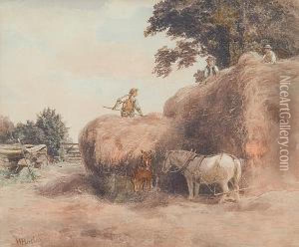 Hay Making Oil Painting - Henry Birtles