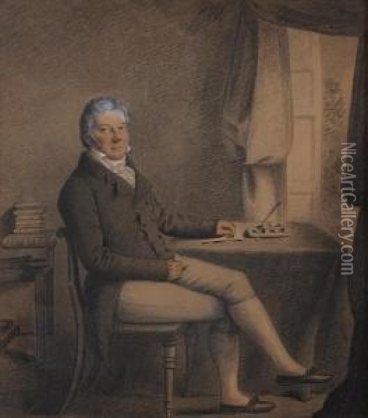 A Portrait Of W. Venning, Esq. Oil Painting - Henry Edridge