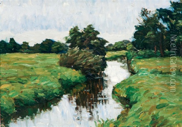 An Der Wumme Oil Painting - August Haake