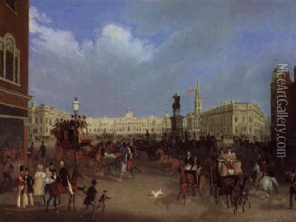Trafalgar Square Oil Painting - James Pollard