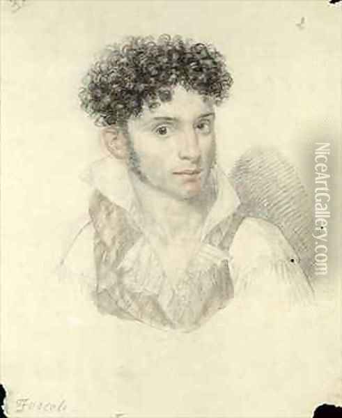 Portrait of Ugo Foscolo 1778-1827 Oil Painting - Francois-Xavier Fabre