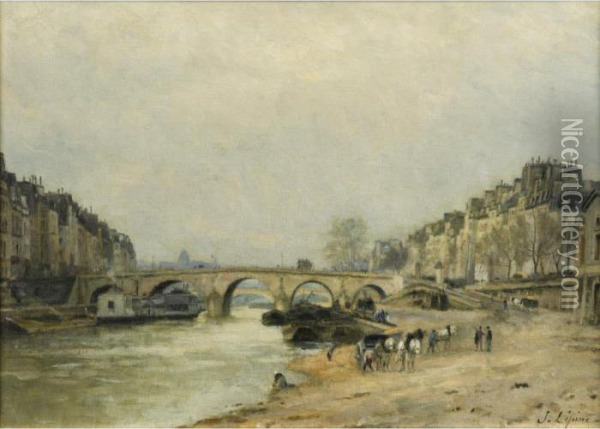 Le Pont Marie Oil Painting - Stanislas Lepine