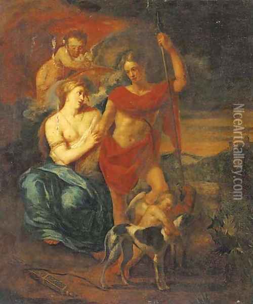 Venus and Adonis 2 Oil Painting - Adriaen Van Der Werff