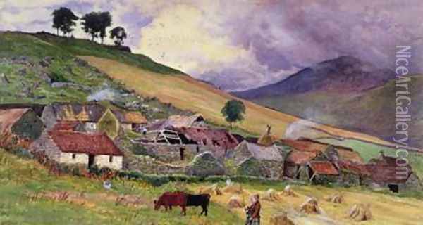A Scottish Farm Oil Painting - William Henry Millais