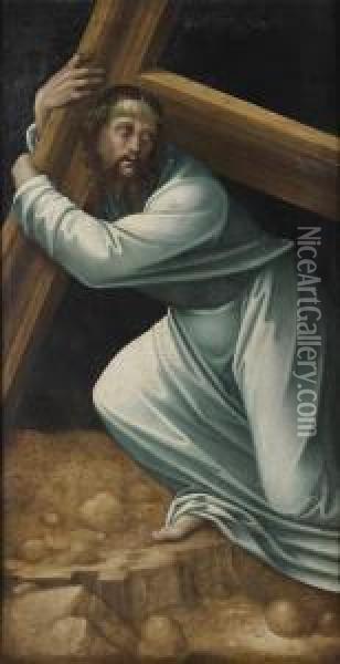 Christ Portant La Croix Oil Painting - Luis de Morales