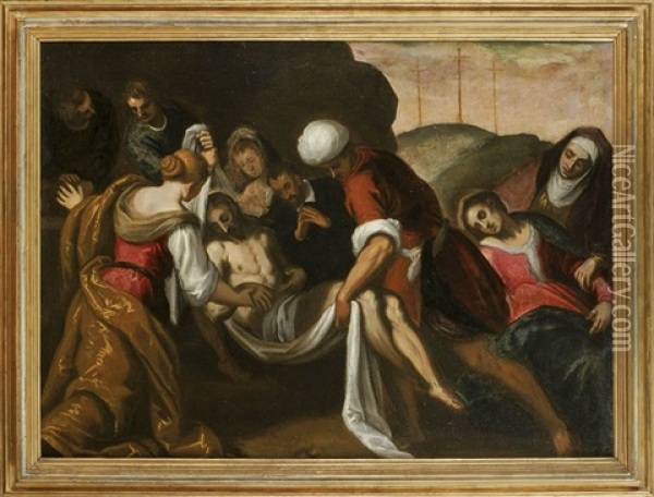 Grablegung Christi Oil Painting - Jacopo Palma il Giovane