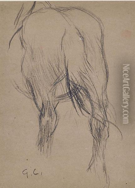 Study Of The Hind Quarters Of A Horse Oil Painting - George Clausen