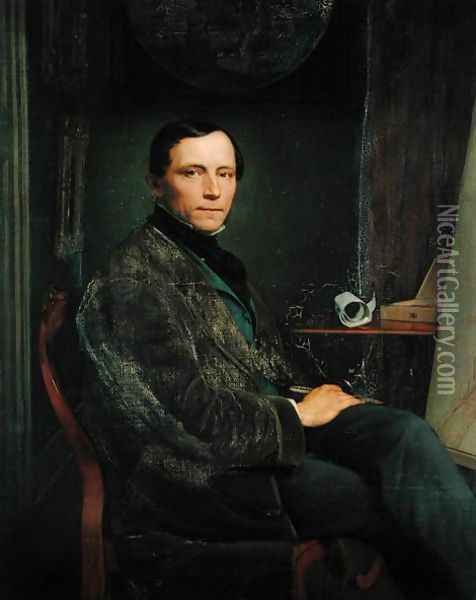 Self Portrait, 1856 Oil Painting - Robert Schneider