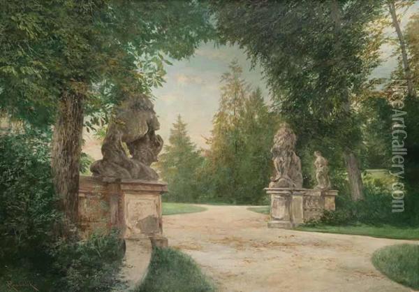 From The Royal Garden At Prague Castle Oil Painting - Roubalik Bohumir
