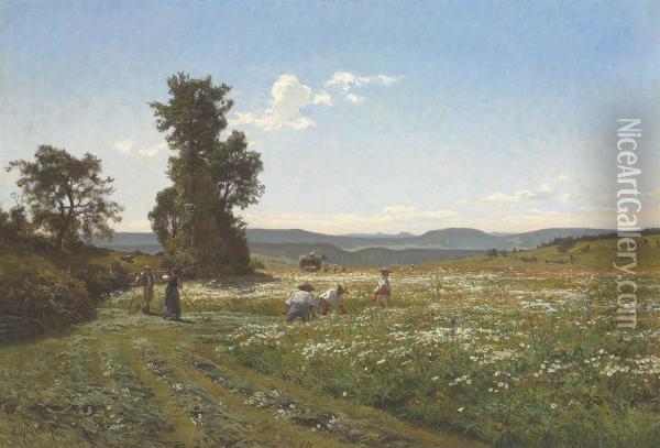 La Moisson Oil Painting - Marie-Victor Emile Isenbart