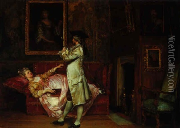 The Gentleman's Return Oil Painting - Ignacio de Leon Escosura