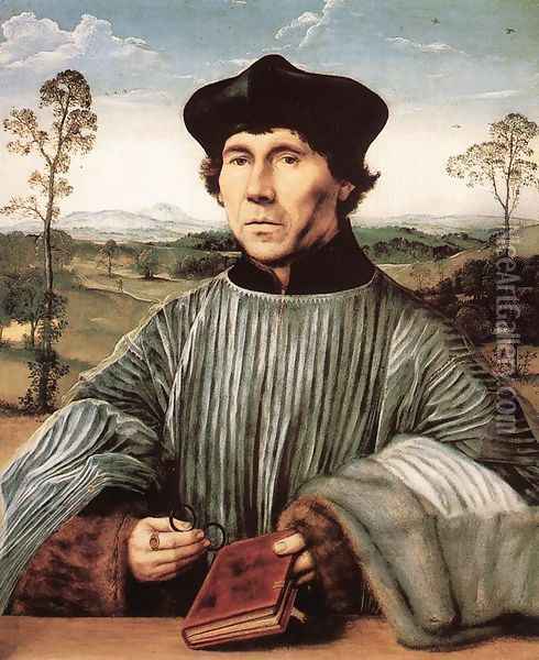 Portrait of a Canon 1510s Oil Painting - Quinten Metsys