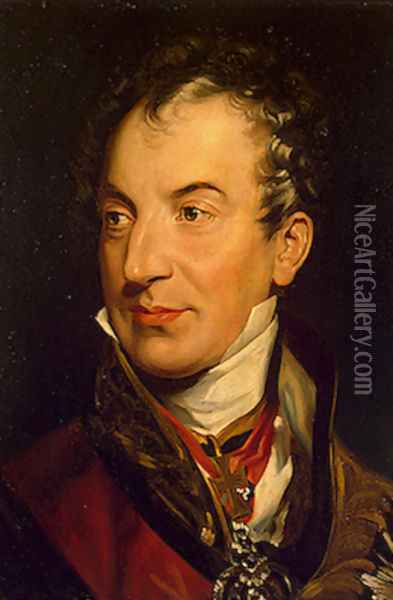 Klemens Wenzel von Metternich (1773-1859), German-Austrian diplomat, politician and statesman (detail) Oil Painting - Sir Thomas Lawrence