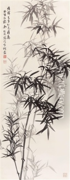 Bamboo Oil Painting -  Yu Shaosong