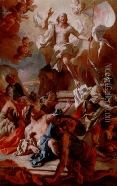 The Resurrection Of Christ Oil Painting - Lorenzo De Caro