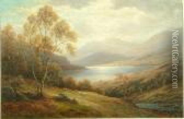 'ullswater'; 'derwentwater' Oil Painting - William Mellor