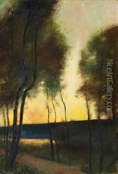 Herbststimmung Am Grunewaldsee Oil Painting - Lesser Ury