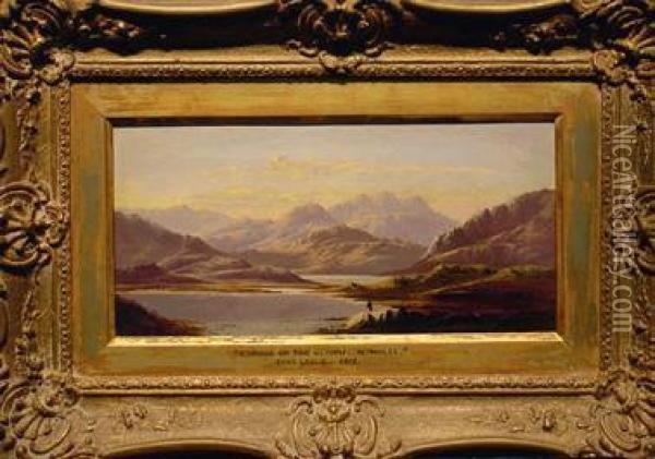 Evening On The Glyodu, North Wales Oil Painting - Charles Leslie