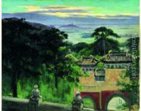 Chine, Vue De Pekin Oil Painting - Pierra Ribera