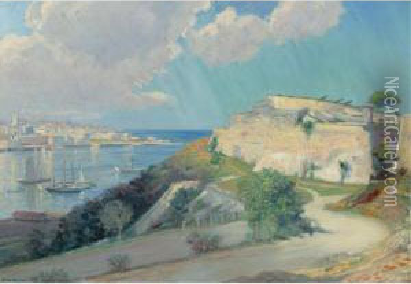 View Of Havana Harbor Oil Painting - Arthur Merton Hazard