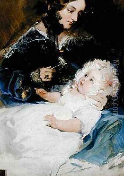 The Duchess of Abercorn and her Daughter Oil Painting - Sir Edwin Henry Landseer