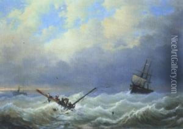 Schiffbruch Oil Painting - Hendrik Adolf Schaep