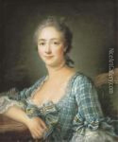 Portrait D'une Femme En Buste Oil Painting - Francois-Hubert Drouais