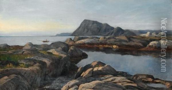 Kystlandskap Med Robat 1884 1884 Oil Painting - Fredrik Collett
