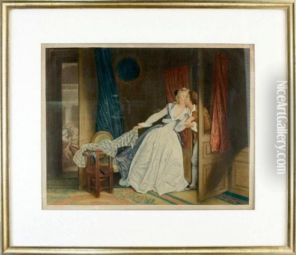 Heimliche Liebschaft Oil Painting - Jean-Honore Fragonard
