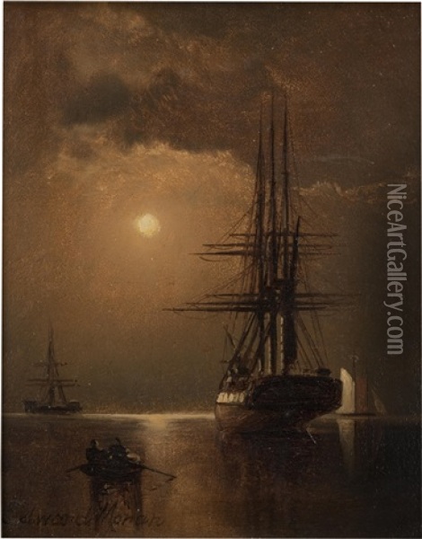 Men Rowing Oil Painting - Edward Moran