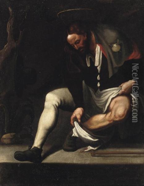 Saint Roch Oil Painting - Giov. Ant.De'Sacchis Pordenone