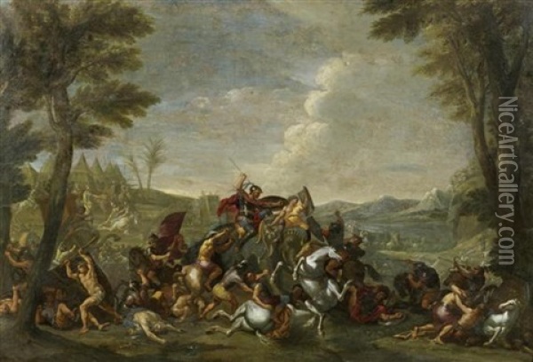 Alexanderschlacht Oil Painting - Francois (Van Hamken) Verdier