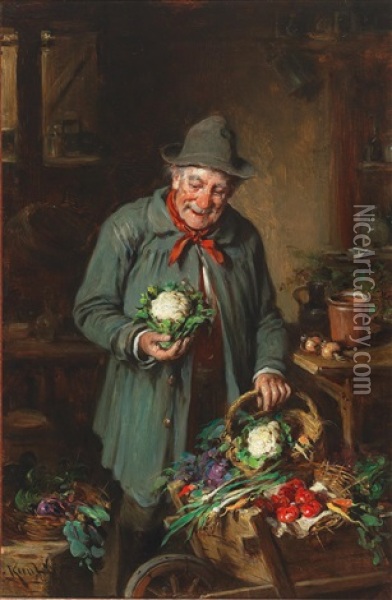 The Vegetable Hawker Oil Painting - Hermann Kern