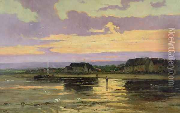 Solitude in the Evening Morsalines Oil Painting - Marie Joseph Leon Clavel Iwill