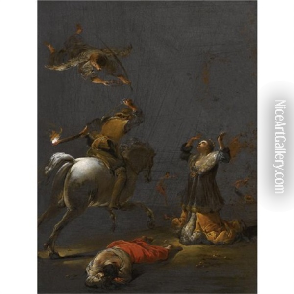 Martyrdom Of A Female Saint Oil Painting - Leonard Bramer