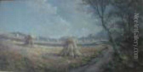Harvest Landscape Oil Painting - Garstin Cox
