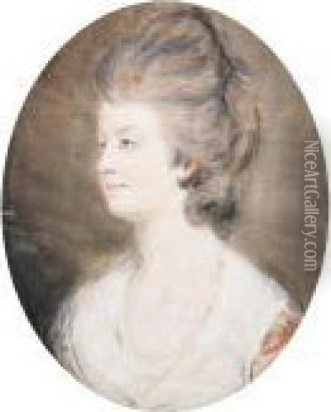 Portrait Of A Lady Oil Painting - Hugh Douglas Hamilton