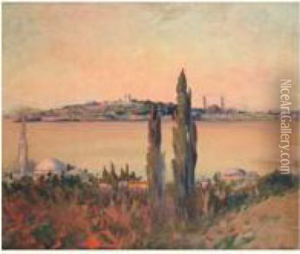 Constantinople, Ifs Dans Les Jardins Du Haut Pera Oil Painting - Charles Cottet