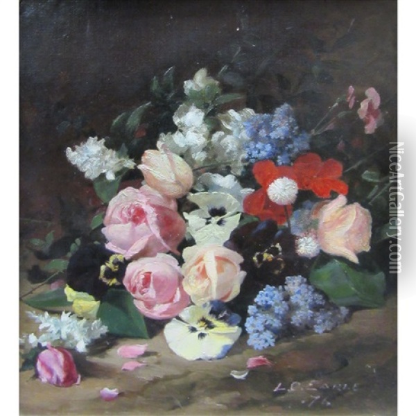 Still Life With Flowers Oil Painting - Lawrence Carmichael Earle