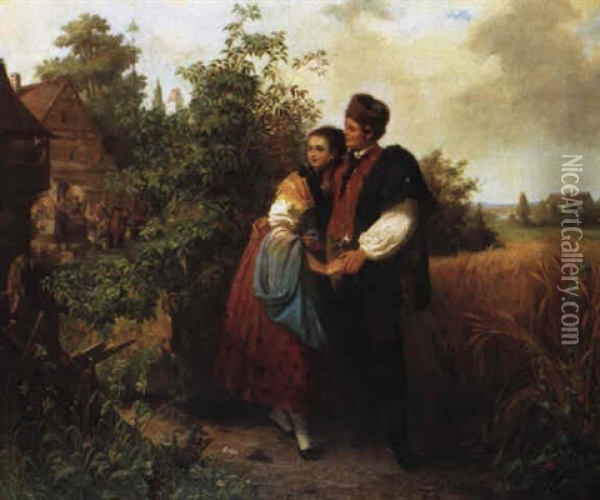 Ein Prosit Auf Das Junge Paar Oil Painting - Carl Herpfer