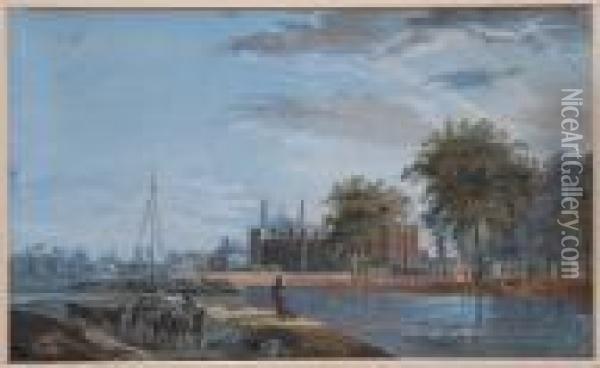 View Of Eton Collage Oil Painting - Paul Sandby