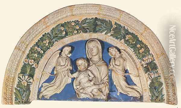 Madonna with Child and Angels Oil Painting - Luca della Robbia