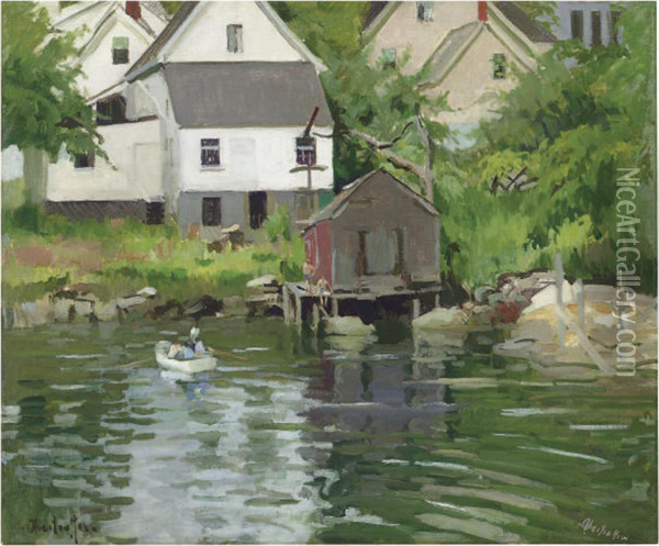 Booth Bay Harbor, Maine Oil Painting - George Oberteuffer
