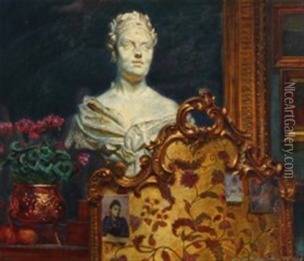 Empress Friederichs Bust Oil Painting - P.H. Kristian Zahrtmann