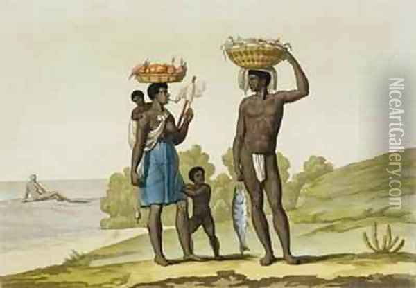A slave family of the Loango tribe, Surinam Oil Painting - G. Bramati