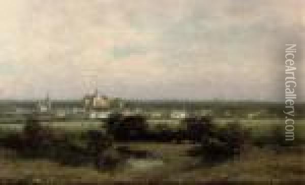 A Panoramic View Of Haarlem With The St. Bavo Oil Painting - Johannes Josephus Destree